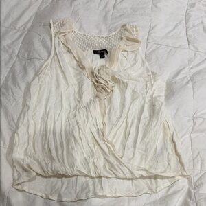 Elle Cream Ruffled Blouse